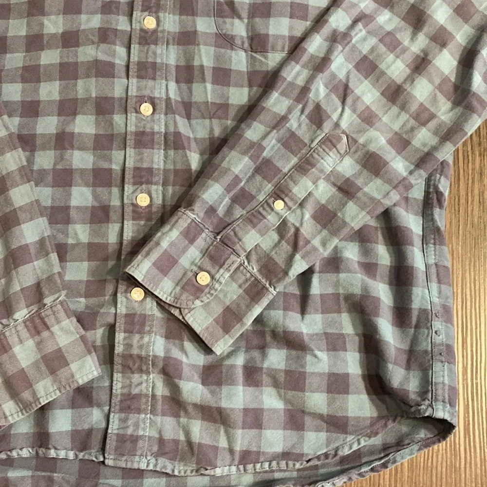 J. Crew Slim All Cotton Oxford. Size L. Blue plaid. Button-down. Vintage.
